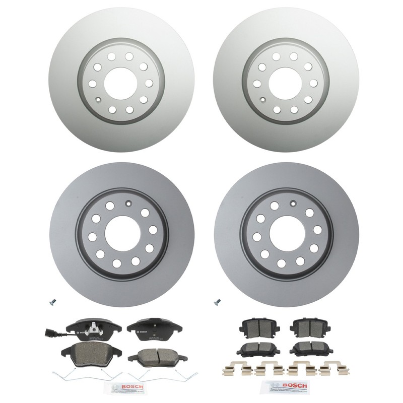 Hella Front Rear Rotor Bosch Ceramic Brake Pad Kit for A3 Eos GTI Jetta Passat