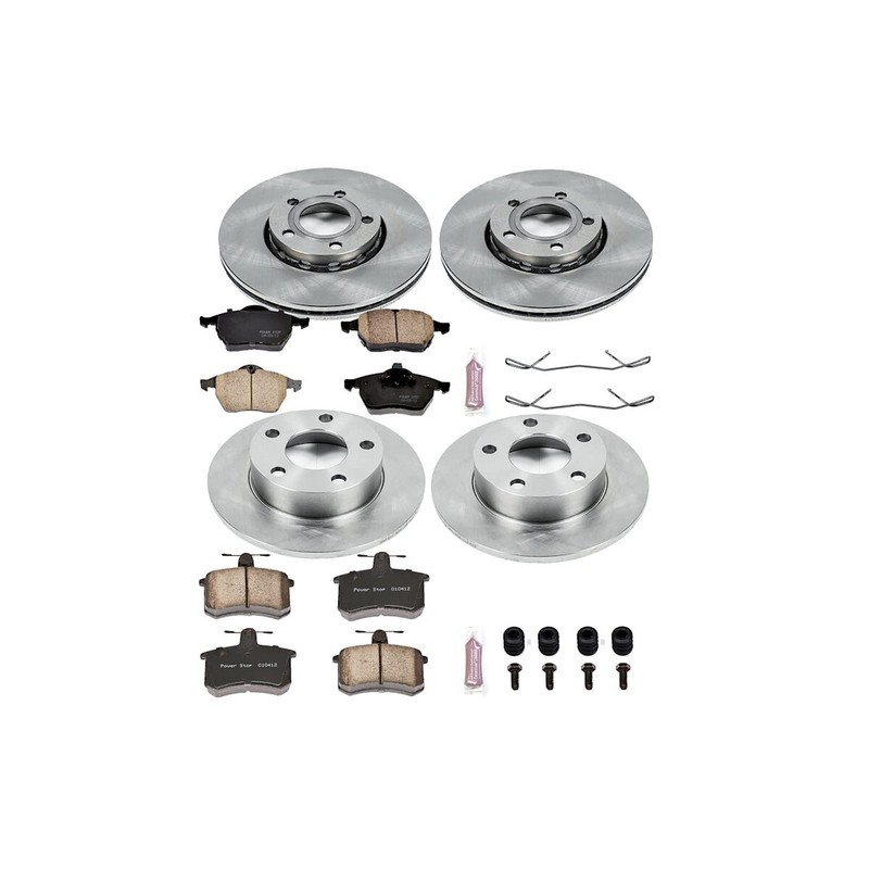 KOE2799 Powerstop Brake Disc and Pad Kits 4-Wheel Set Front & Rear for Audi gallery