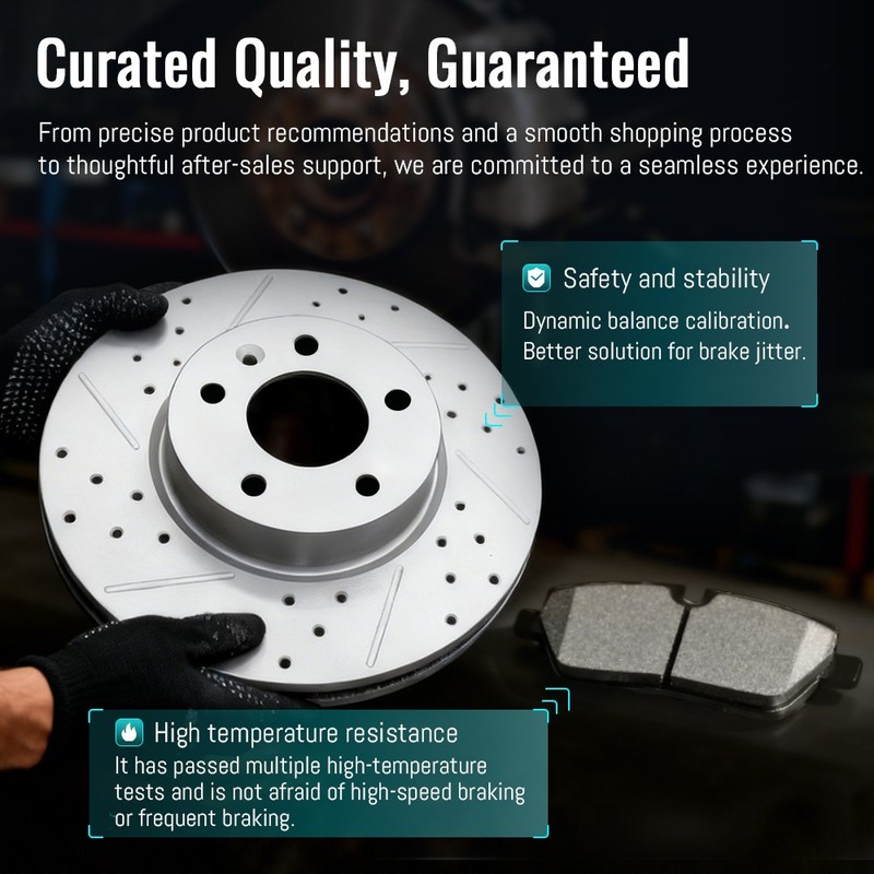 AWD Front Disc Drilled Rotors Ceramic Brake Pads for 2019-2022 2023 Mazda 3 AWD gallery