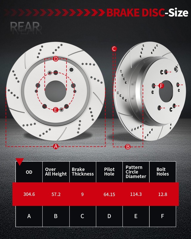 Front Rear Drilled Rotors Discs Brake Ceramic Pads Kits Fit Honda CR-V Acura RDX gallery