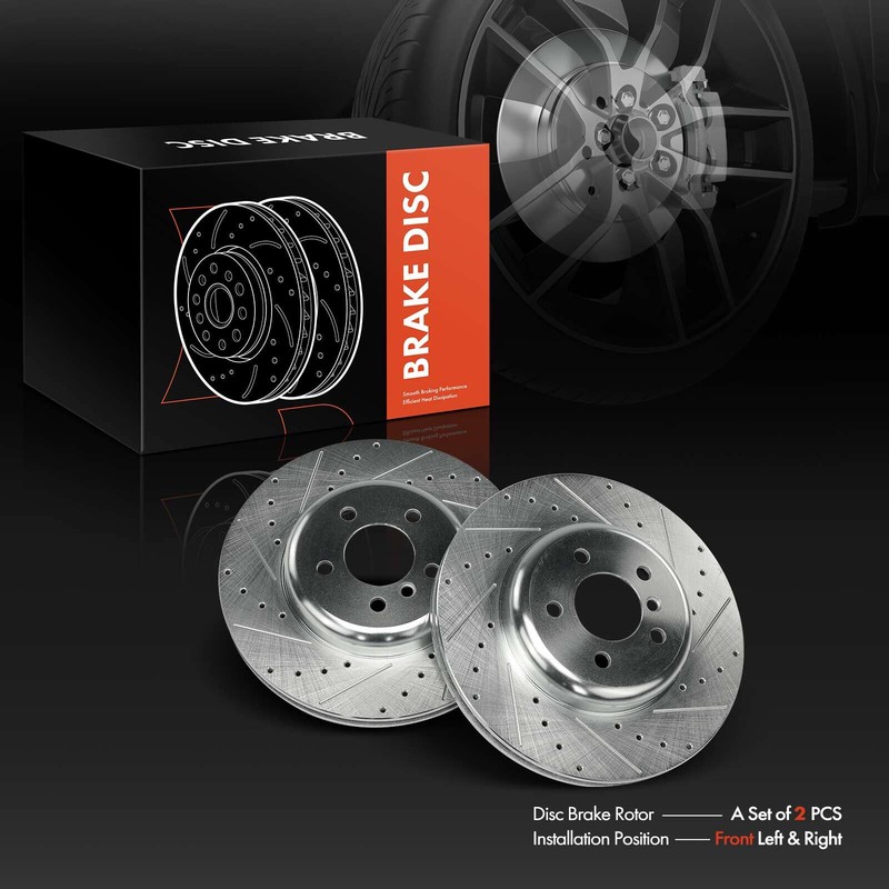 2x Drilled Brake Rotors for BMW 535d 640i xDrive Gran Coupe ActiveHybrid 5 Front gallery