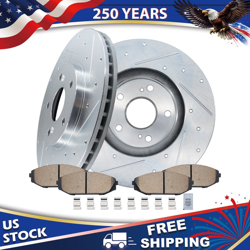 11.81″ Front Drilled Disc Rotors Ceramic Brake Pads for ACURA MDX 2001-2002