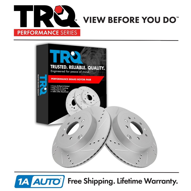 TRQ Rear Brake Rotors Set For 2007-2015 Mazda CX-9