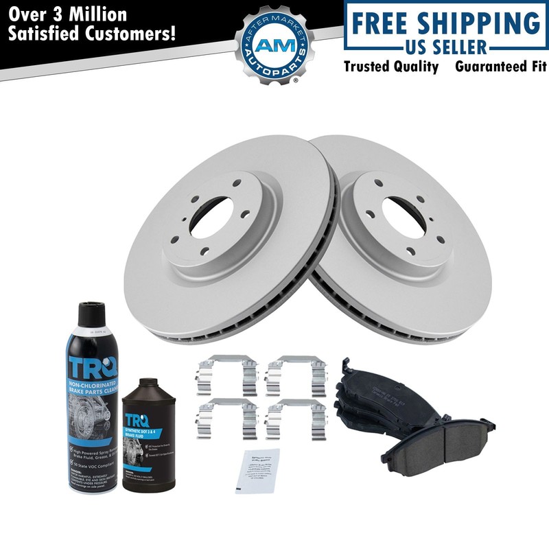 Front Premium Ceramic Brake Pad & Coated Rotor Kit w/Chemicals for Infiniti
