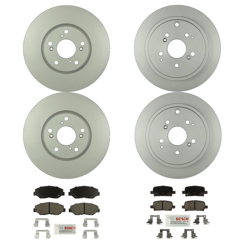Bosch Front and Rear Disc Brake Rotor Kit For Honda