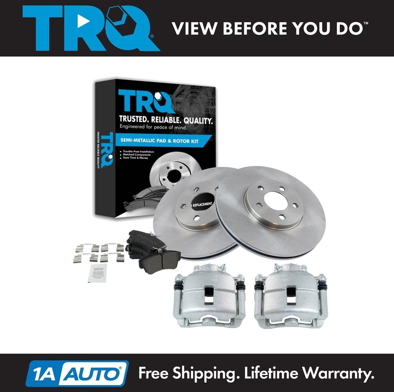 TRQ Front Brake Calipers Pads & Rotors Fits 2001-2010 Chrysler PT Cruiser