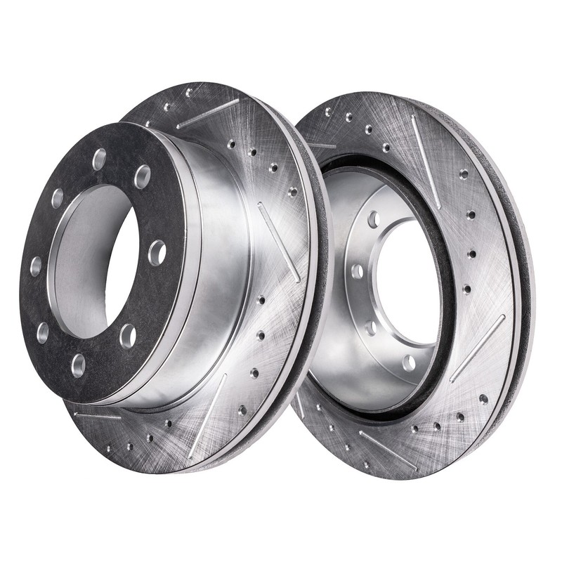4WD 331mm Front and Rear Drilled Brake Rotors for 1999 - 2004 Ford F-250 F-350 gallery