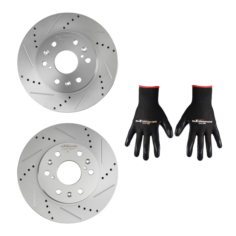 Front Drilled + Slotted Brake Rotor Kit for Chevrolet Avalanche 2007-13 S-55097 gallery