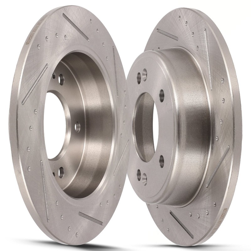 Rear 2X Slotted Brake Rotors Fits Hyundai Veloster 2012-2017 Venue 2020-2025