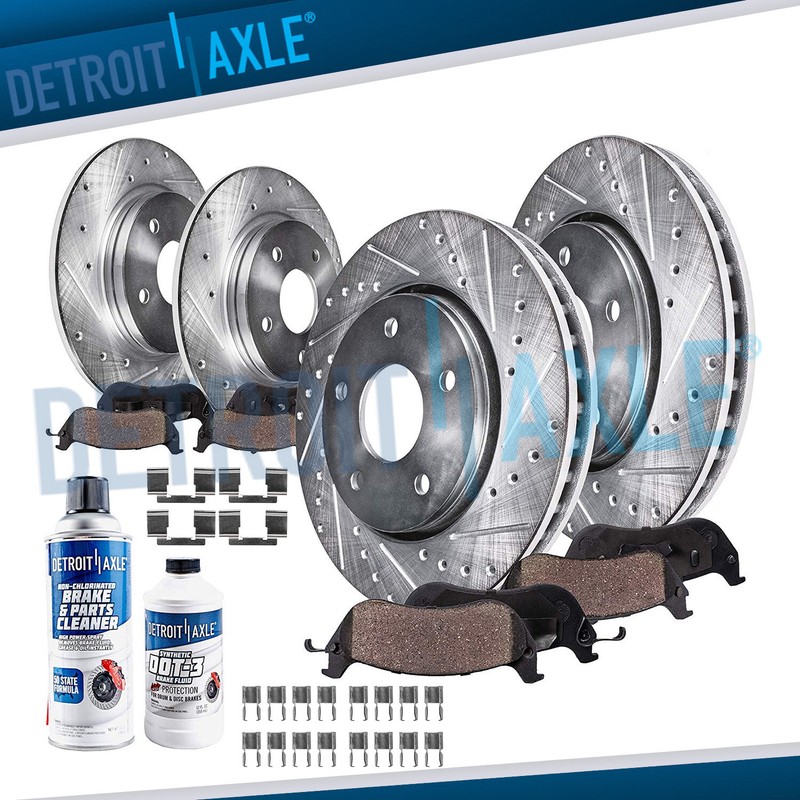 Front Rear Drilled Brake Rotors Pads for 03-07 PT Cruiser Turbo /Dodge Neon SRT4