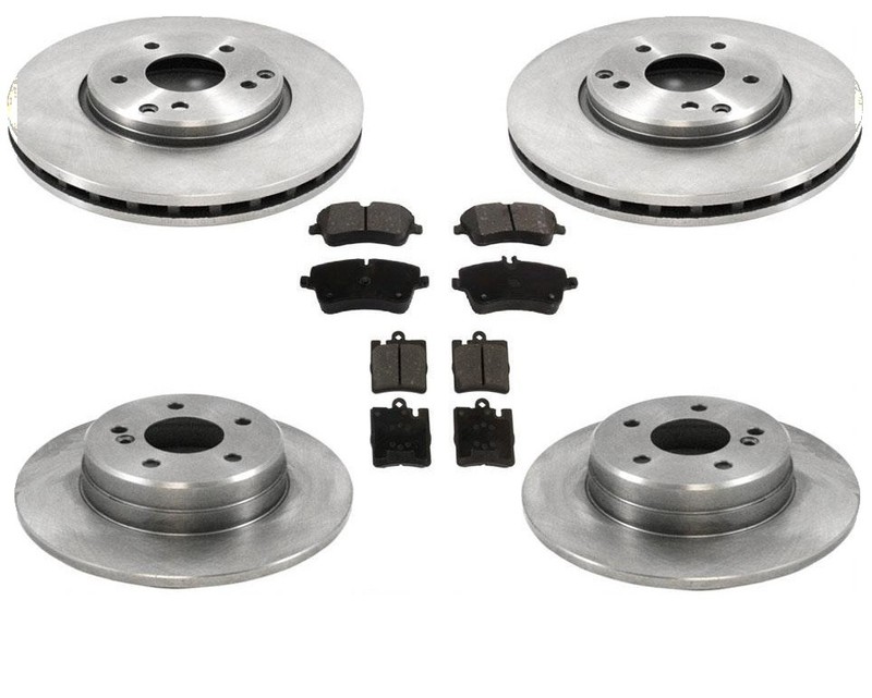 2003-2005 Mercedes C240 4 Matic AWD Front & Rear Brake Rotors & Metallic Pads