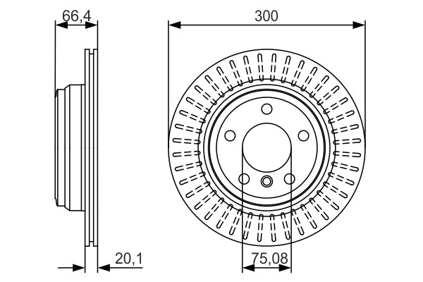 2x Brake Discs Pair Vented fits BMW 330 2.0 Rear 15 to 21 300mm Set Bosch New gallery