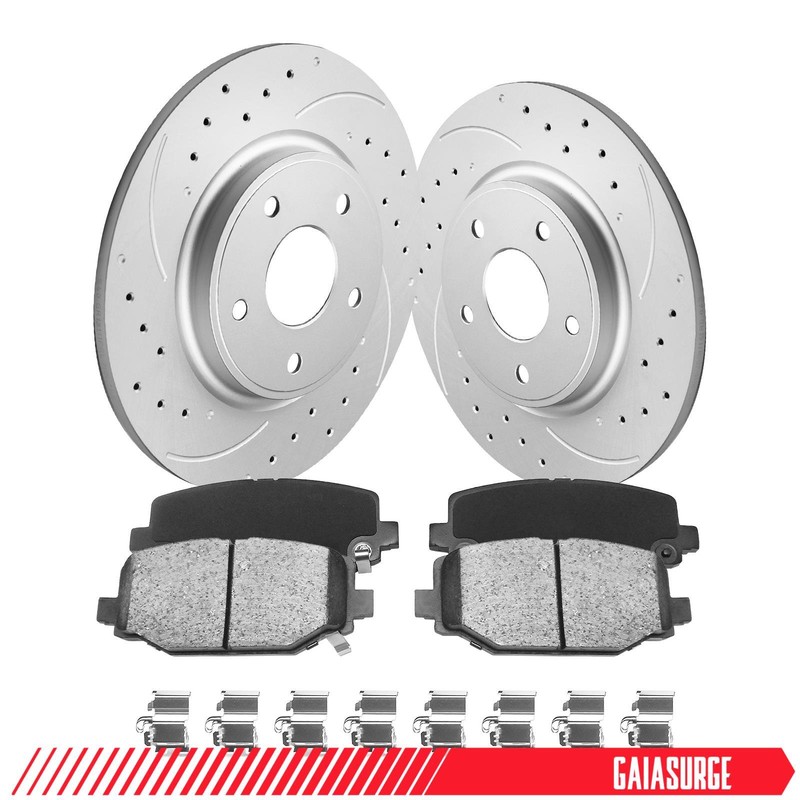 12.91″ (328mm) REAR Disc Rotors + Brake Pads for 12-16 Chrysler Town & Country