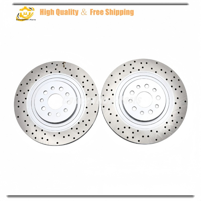 2x Front Floating Drilled Vented Rotor For Maserati Ghibli Quattroporte 2017+