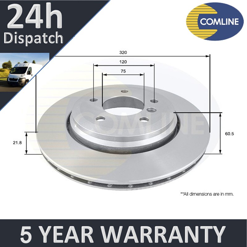 Fits BMW 3 Series 2000-2007 2.5 3.0 D + Other Models Comline Rear Brake Disc #1