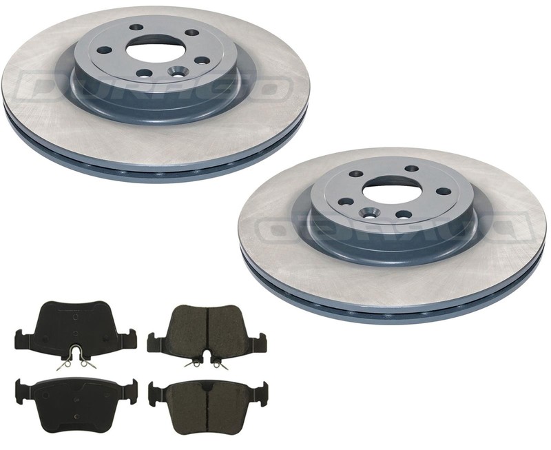 325MM Rear Coated Brake Rotors & EPS Brake Pads For Jaguar F-Pace 2.0L 17-2020