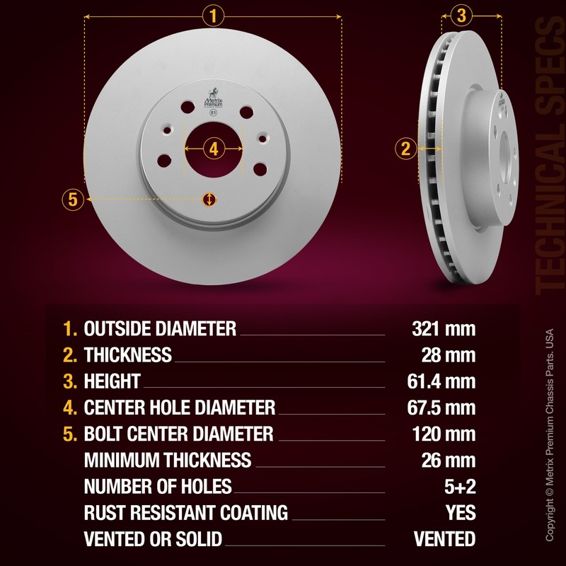 Front Disc Brake Rotor for 20-23 Cadillac CT5 14-19 CTS 16-22 Chevy Camaro 2PC gallery
