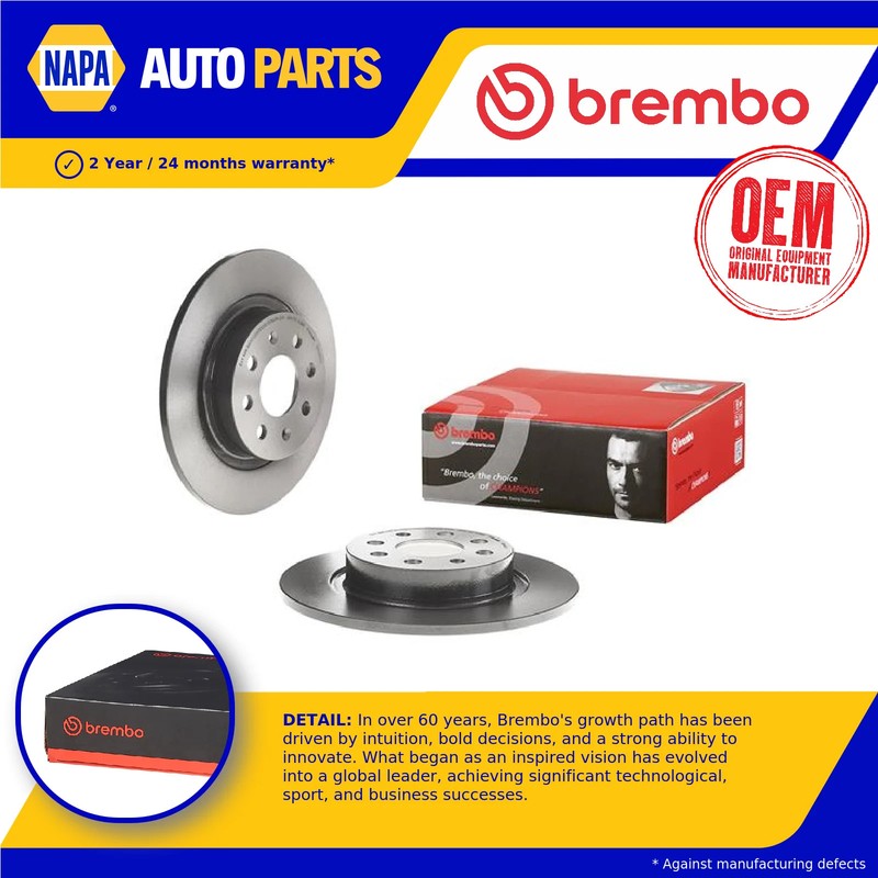 2x Brake Discs Pair Solid fits VAUXHALL CORSA E 1.0 Rear 2014 on 264mm Set New