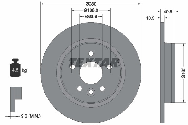 Textar 92255603 Brake Disc for Ford, Ford Australia, Volvo, Volvo (Changanese) gallery