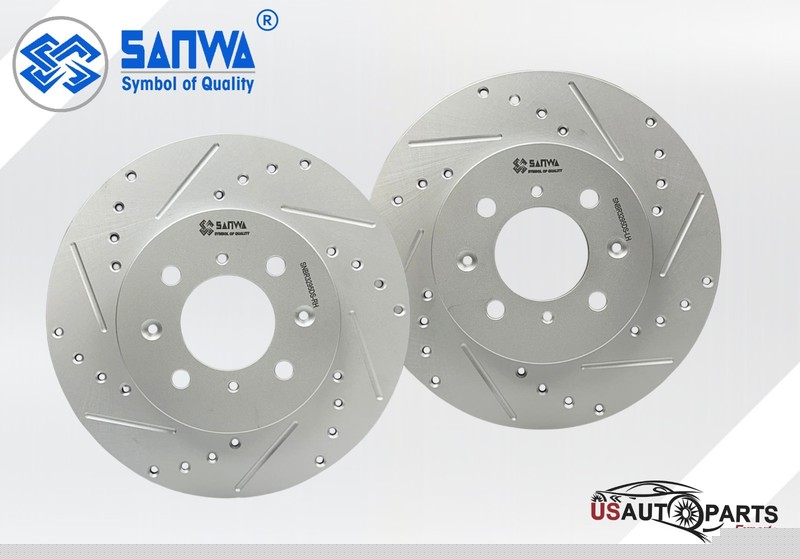 PAIR OF RONT BRAKE ROTOR VENTED & GEOMET COATED D & S 262 mm FOR HONDA 1990-2014