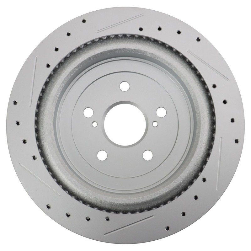 TRQ Rear Brake Rotors Set Slotted X Drilled Premium G-Coated Rear Fits Lexus gallery