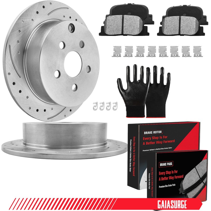 Rear Brake Rotors Ceramic Brake Pads for 2005 2006 2007 2008-2010 Scion TC 5LUGS