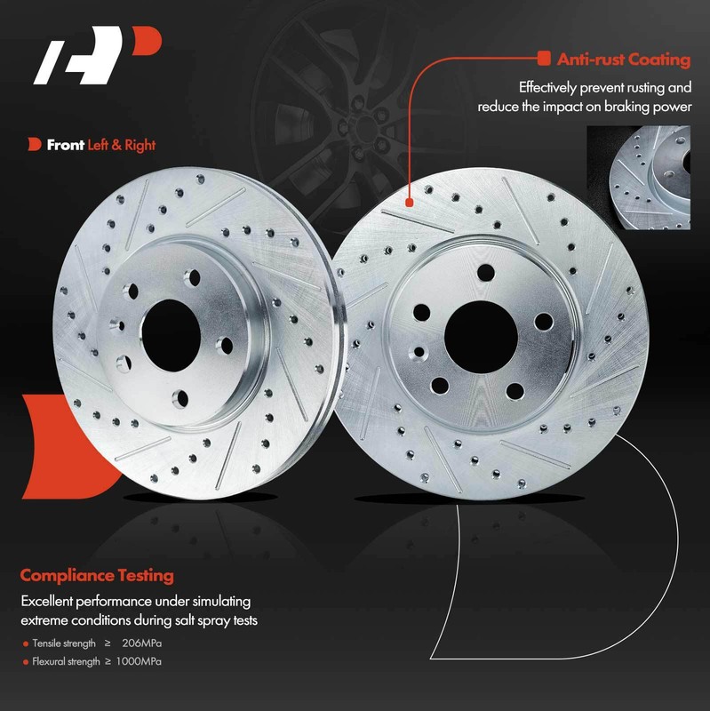 A-Premium Front Drilled Brake Rotor & Ceramic Brake Pads for Chevy Cruze Volt gallery