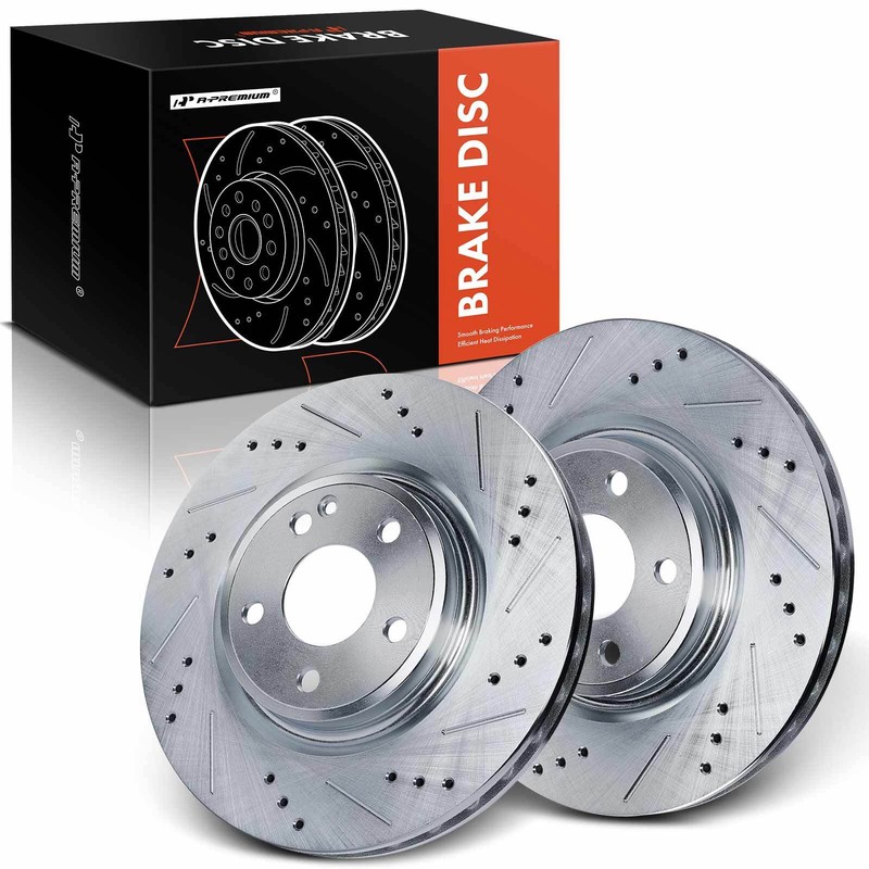 New Drilled Brake Rotors Front for INFINITI QX30 2017-2019 Mercedes-Benz CLA250