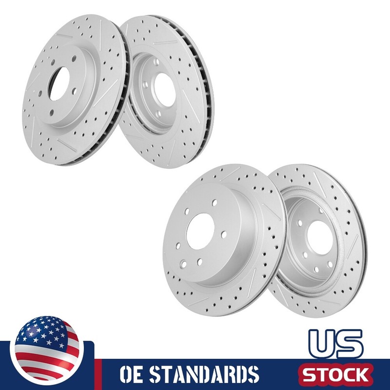 For 08 – 17 Nissan Rogue 2014 2015 Rogue Select Front Rear Drilled Brake Rotors