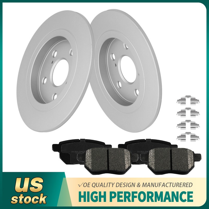 Rear Disc Rotors + Ceramic Brake Pads for Toyota Matrix Scion xB iM Pontiac Vibe