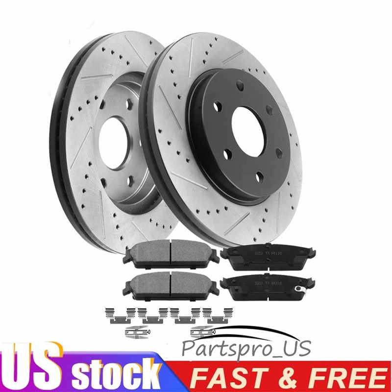 13.58″ REAR Drilled Disc Rotors & Brake Pads for Silverado Chevy Sierra 1500 GMC