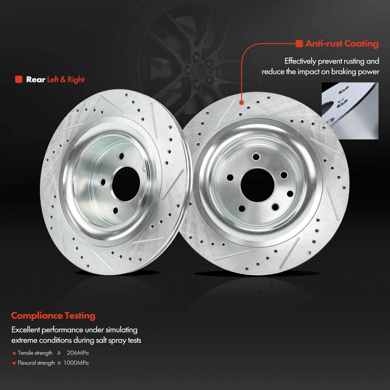 Front & Rear Side Drilled Brake Rotors + Ceramic Brake Pads for INFINITI Q60 G37 gallery