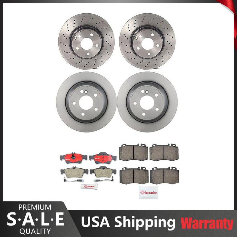 Brembo Front & Rear Brake Kit Disc Rotors Ceramic Pads Sensors For MB W221 S350