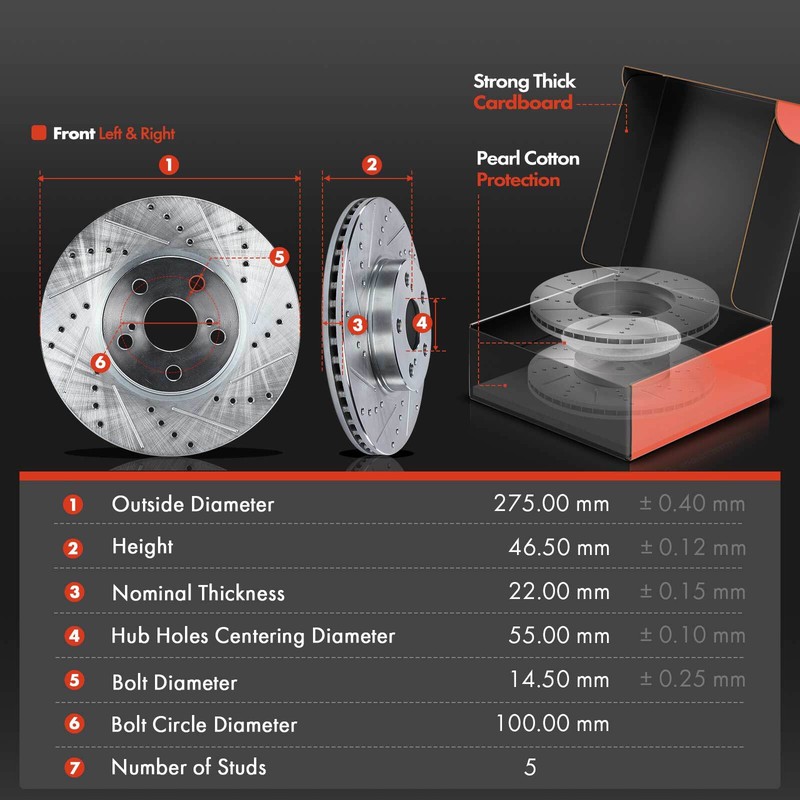 Front Drilled Rotor & Brake Pads+Calipers for Toyota Corolla Matrix Pontiac Vibe gallery