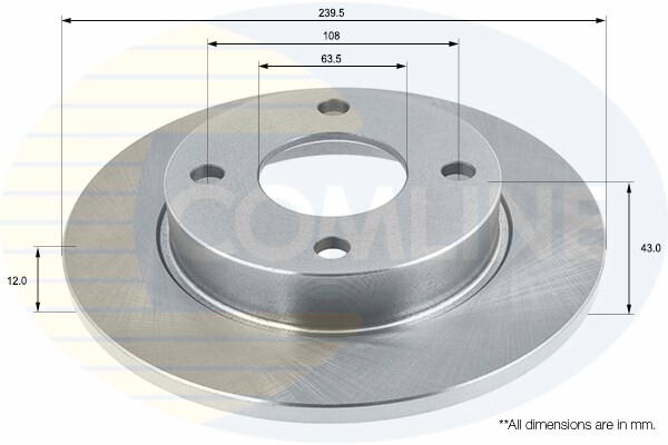 Fits Ford Ka 1996-2008 Fiesta 1995-2000 Comline Front Brake Disc #1 gallery