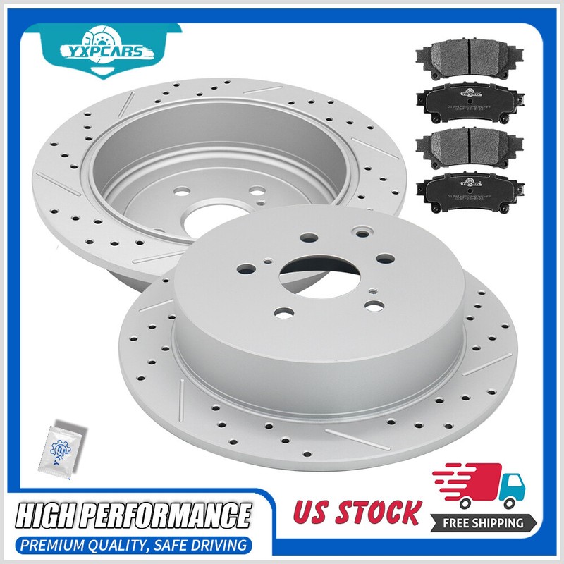 Rear Disc Rotors Ceramic Brake Pads For Toyota Highlander Sienna Lexus RX350