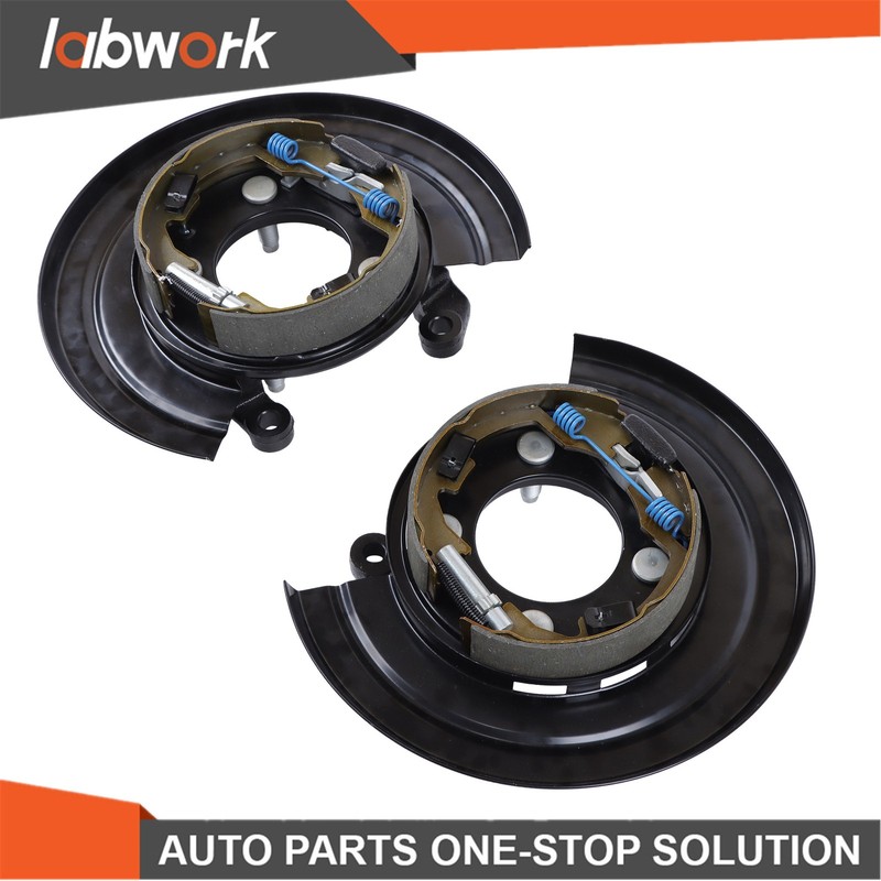 Labwork Rear Left and Right Loaded Brake Backing Plate for Select Ford Models gallery