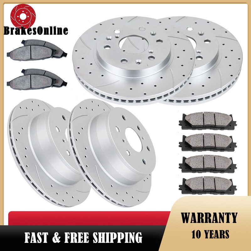 Front and Rear Brake Rotors Pads Kit fit for Chevrolet Suburban Tahoe 2015-2020