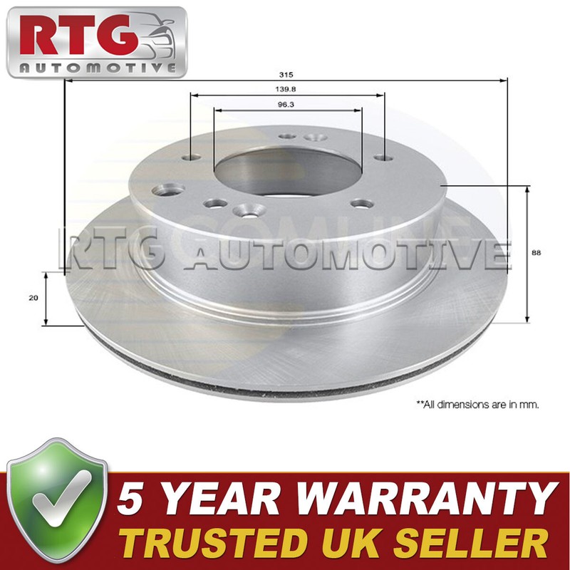 Rear Brake Disc Fits Kia Sorento 2002-2011 2.4 2.5 CRDi 3.3 3.5 #1 584113E300