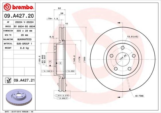 Fits Ford Mondeo 2007-2015 + Other Models PV Front Brake Disc gallery