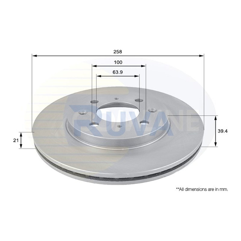 Fits Honda Jazz 2004-2008 1.2 1.3 1.4 1.5 Ruva Front Brake Disc #1 45251SAAG50