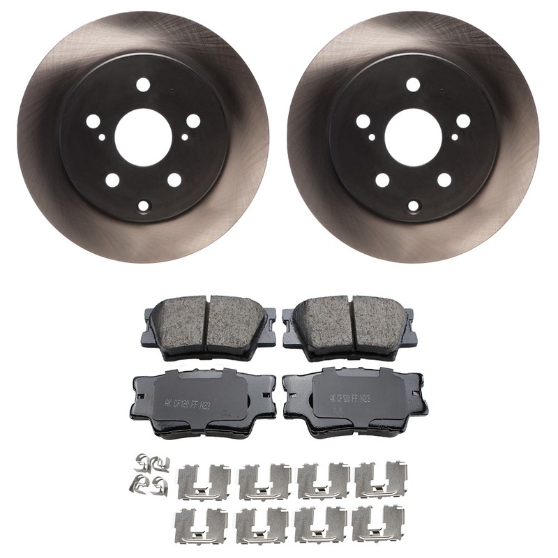 ADVICS Rear Rotors Akebono ProACT Ceramic Disc Brake Pad Kit For RAV4 2006-2018