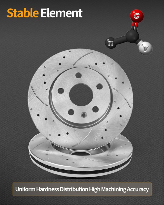Front Disc Brake Rotors and Brake Pads Kit For Kia Soul Forte Hyundai Elantra GT gallery