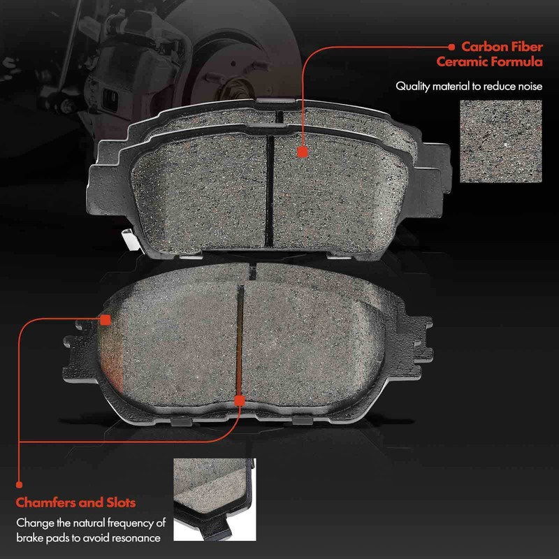 Front & Rear Disc Brake Rotor & Ceramic Brake Pads for Toyota Sienna 3.3L 3.5L gallery