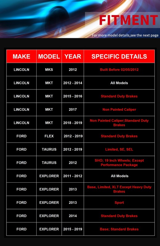 325mm Front Rotors Ceramic Brake Pads for Lincoln MKT Ford Flex Explorer Taurus gallery
