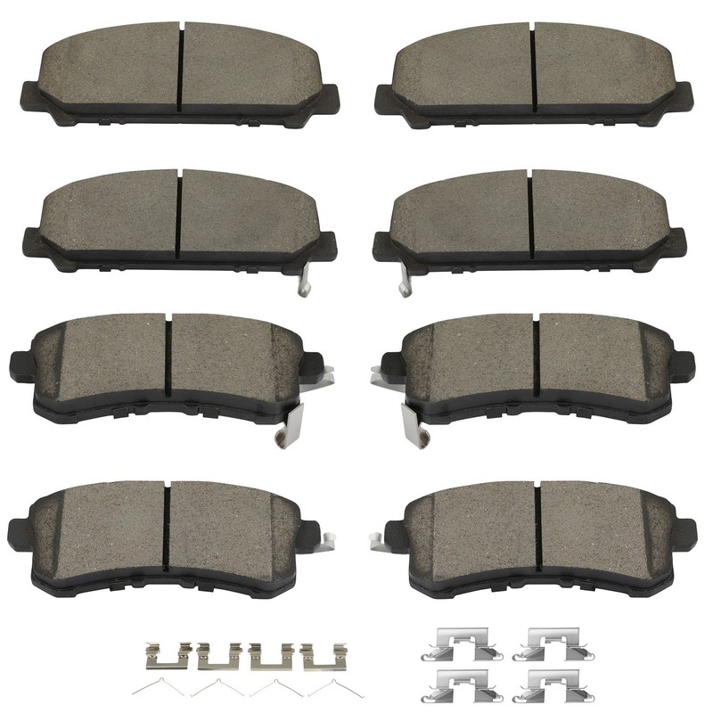 4PCS Front and 4PCS Rear Ceramic Brake Pads for 2011 2012 2013 INFINITI QX56