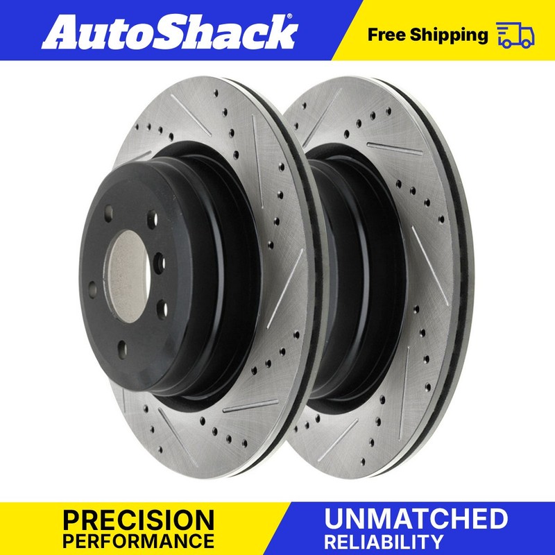 Rear Drilled Slotted Brake Rotors Pair 2 for BMW 335xi 335d X1 335is 335i xDrive