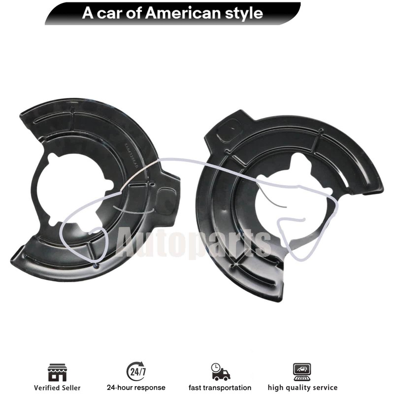 2X Front Brake Disc Backing Plate For 07-17 Wrangler 2018 Wrangler JK 3.6L 3.8L