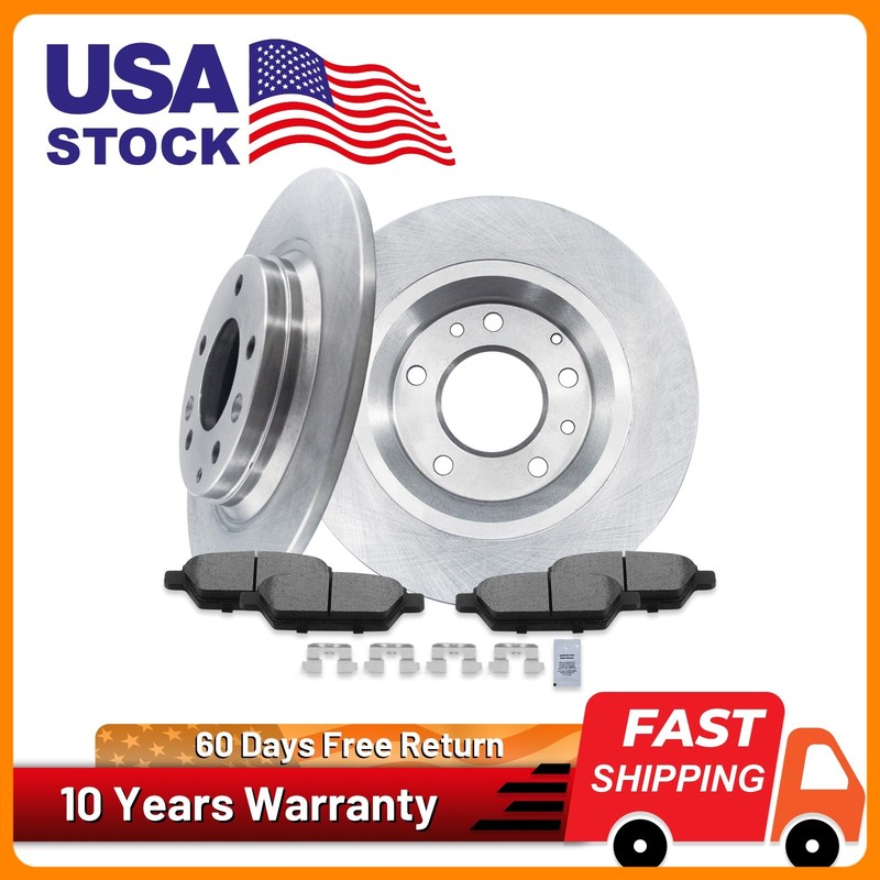 For Mazda 6 Ford Fusion Lincoln MKZ Mercury Milan Rear Brake Rotors & Brake Pads