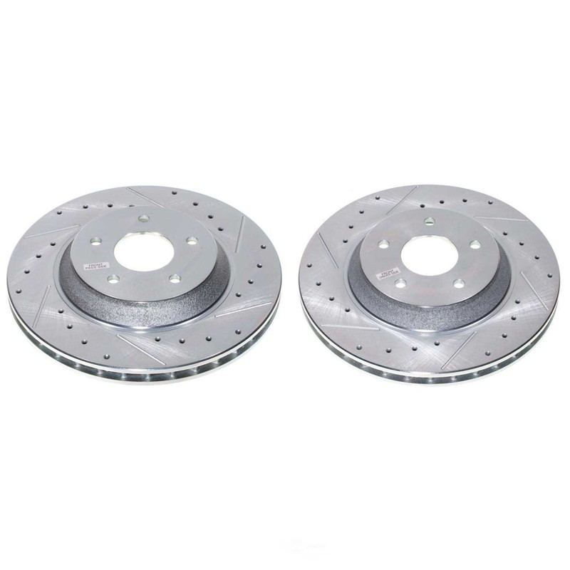 Disc Brake Rotor Set-Front Drilled, Slotted and Zinc Plated Brake Rotor Pair